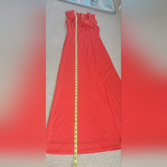 Vintage 1970’s Women's XS Maxi Dress Red Sleeveless Ruffle top. - Picture 6 of 11
